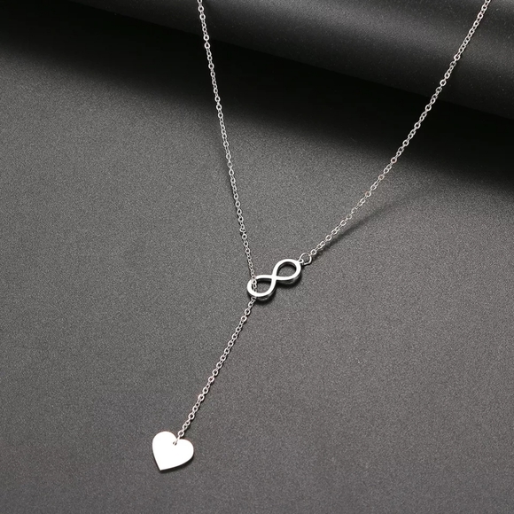 Jewelry - Elegant Stainless Steel Eternity Heart Shape Necklace